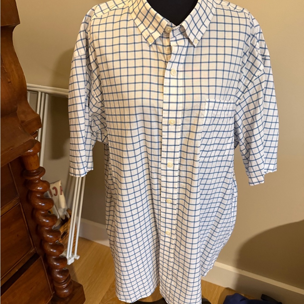 Orvis Classic Fit XL Blue and White Checkered Men's Shirt